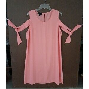 Attention XL Woman Cold Shoulder Peach Dress Beachy Boho Summer Spring Clubbing